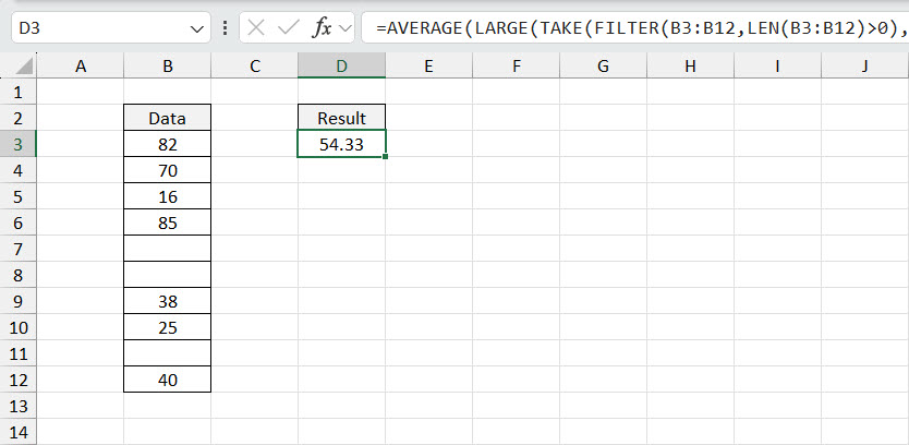 Average the Largest 3 Values from the Last 5 Values